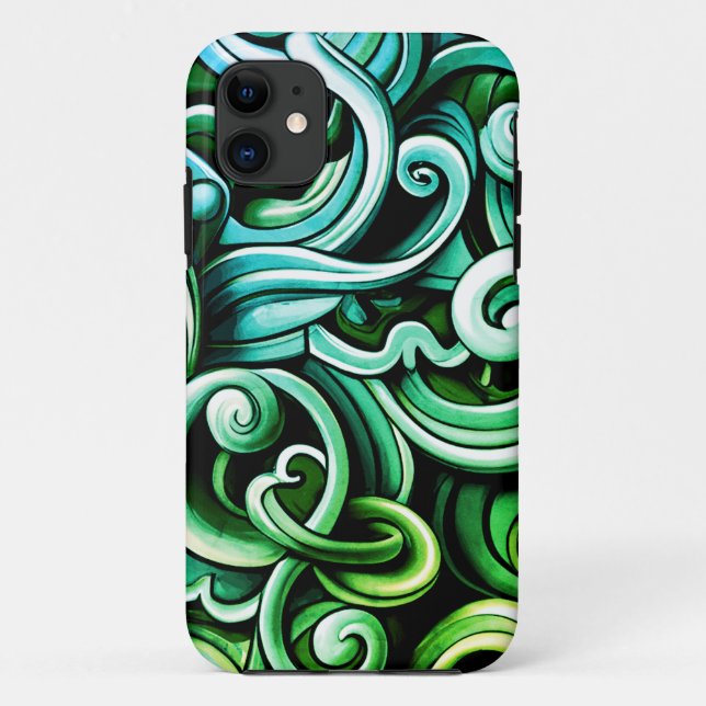 Capa Para iPhone 11 Enxertos de Energia Verde (Verso)