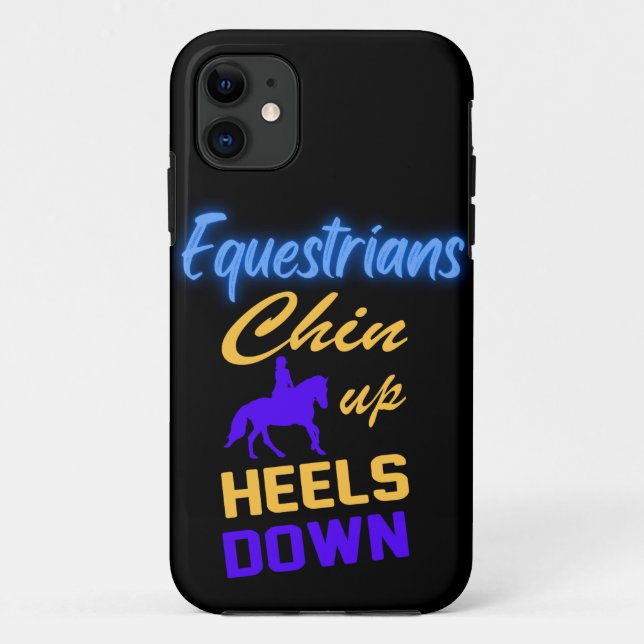 Capa Para iPhone 11 Equestrianos chin para cima saltos para baixo em a (Verso)