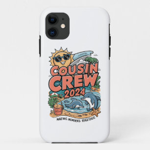Capa Para iPhone 11 Equipe de primos Viagem de Família à Praia nas Fér