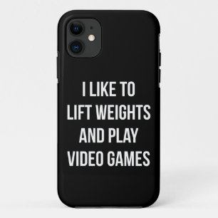 Capa Para iPhone 11 Erga os pesos e jogue os Videos games - Workout de