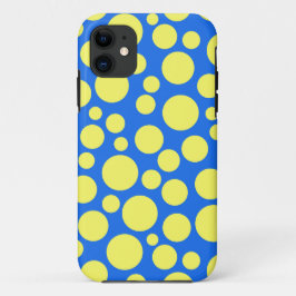 Capa Para iPhone 11 Ervilhas amarelas sobre fundo azul-céu