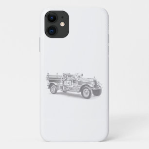 Capa Para iPhone 11 esboço a lápis de caminhão de bombeiros antigo des