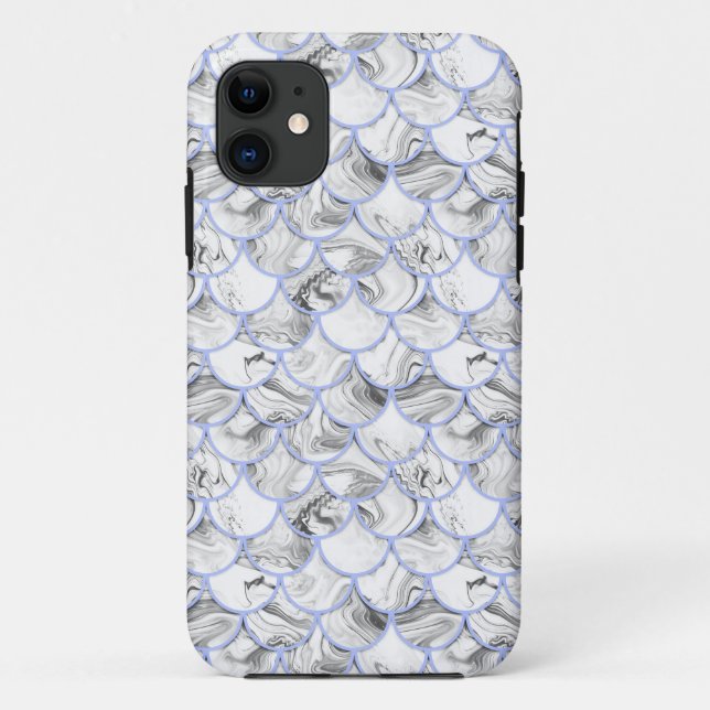Capa Para iPhone 11 Escalas de sereia de cinza (Verso)