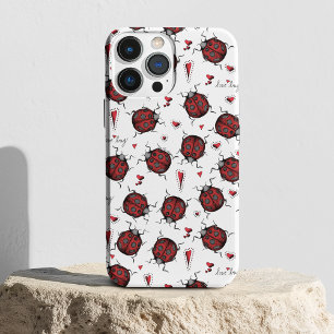 Capa Para iPhone 11 Esclarecimento de Corações de Ladybug Pulverbug