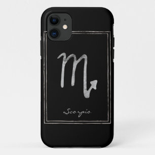 Capa Para iPhone 11 Escorpião martelado prata estriada estrela de astr