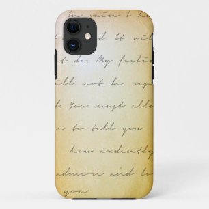 Capa Para iPhone 11 Escrita do orgulho e do preconceito arquivística