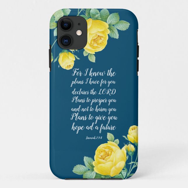 Capa Para iPhone 11 Escritura Elegante Jeremiah 29:11 Case-Mate iPhone (Verso)