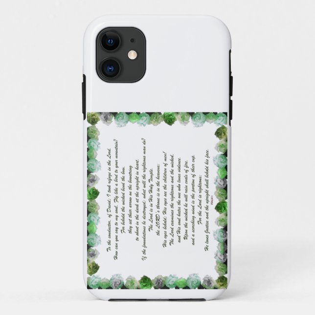 Capa Para iPhone 11 Escritura, Salmo 11, Verso Da Bíblia, (Verso)