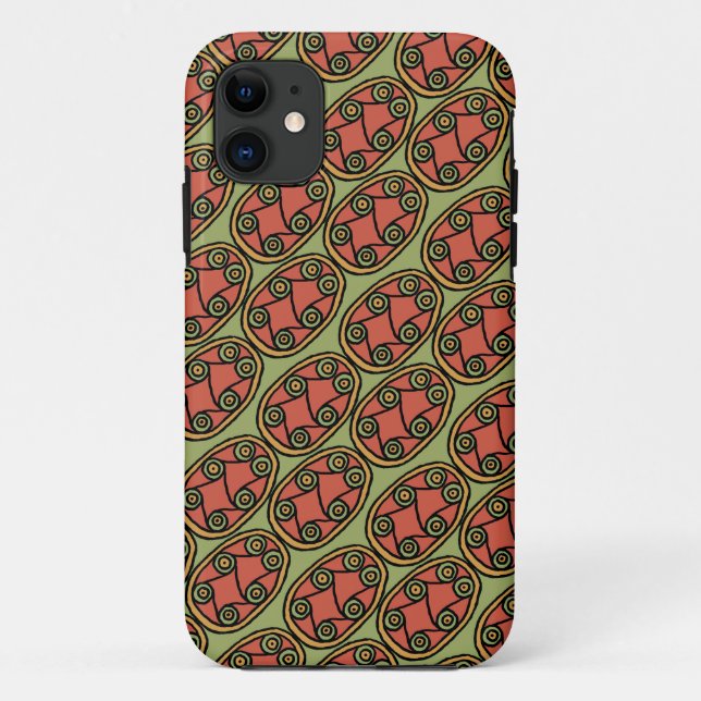 Capa Para iPhone 11 Escudo tribal egípcio no caso do iPhone Verde 5/5 (Verso)