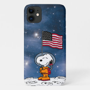 Capa Para iPhone 11 ESPAÇO   Snoopy Com Astronauta De Bandeira