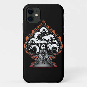 Capa Para iPhone 11 Espadas flamejantes com crânios