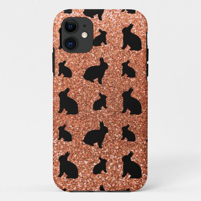 Capa Para iPhone 11 Espelho esbranquiçado do coelho de laranja-acastan (Verso)