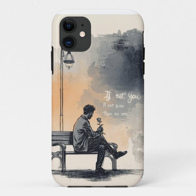 Capa Para iPhone 11 Esperando com um Rosa - Amor sem voz (Verso)