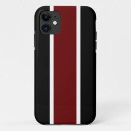 Capa Para iPhone 11 Esportes Atlíticos 70s Black Deep Red Stripes