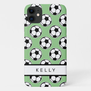 Capa Para iPhone 11 Esportes de bola de futebol padrão nome personaliz