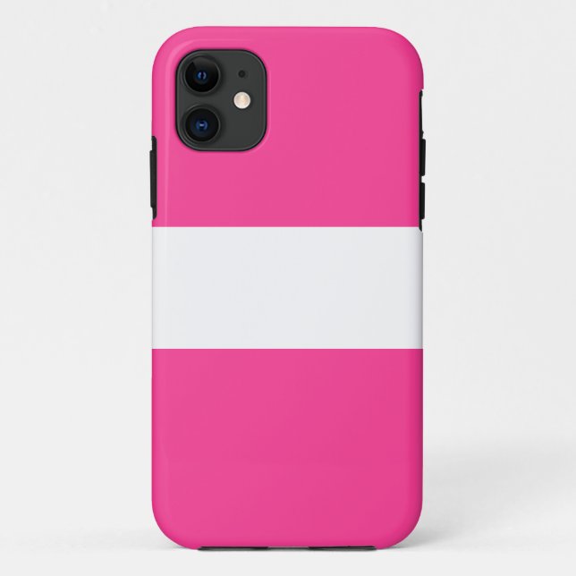 Capa Para iPhone 11 Esportes divertidos, Bright Candy White Strips Ros (Verso)