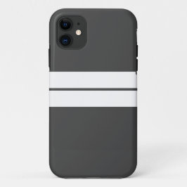 Capa Para iPhone 11 Esportes Divertidos Grelha Branca Em Cinzas Escura