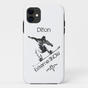 Capa Para iPhone 11 Esportes Extremos, Snowboard, Adicionar Nome,