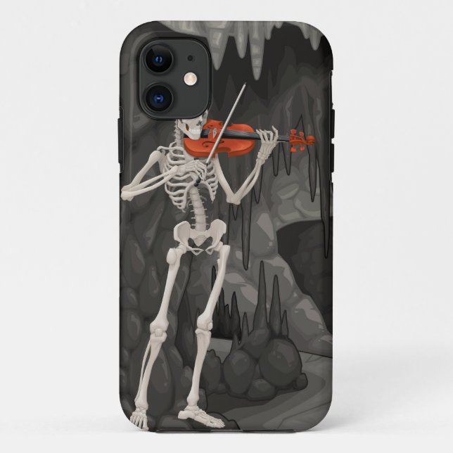 Capa Para iPhone 11 esqueleto de violino (Verso)
