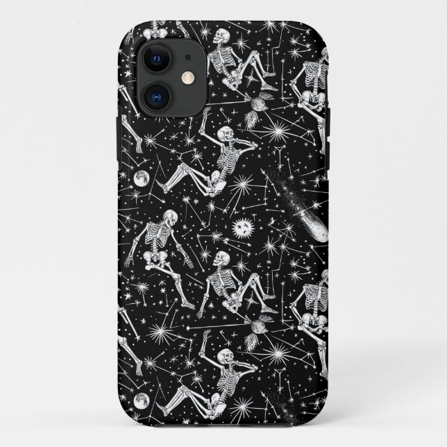 Capa Para iPhone 11 Esqueletos no fundo do espaço (Verso)
