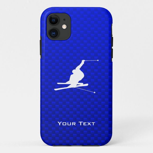 Capa Para iPhone 11 Esqui de neve azul (Verso)