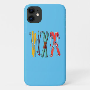 Capa Para iPhone 11 Esqui engraçado esquiar esquiador colorido