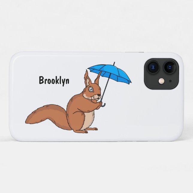 Capa Para iPhone 11 Esquilo vermelho bonito com desenho animado (Verso (horizontal))