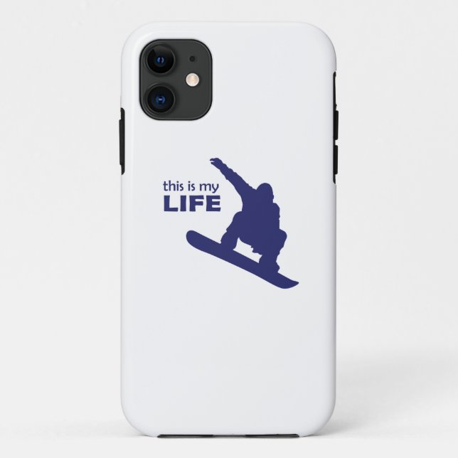 Capa Para iPhone 11 Esta É Minha Vida (Snowboard) (Verso)