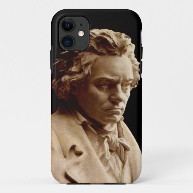 Capa Para iPhone 11 estátua de busto de Beethoven (Verso)