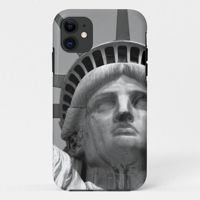 Capa Para iPhone 11 Estátua Negra e Branca da Liberdade em Nova Iorque (Verso)