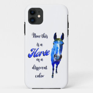 Capa Para iPhone 11 Este É Um Cavalo De Cor Diferente Em Azul