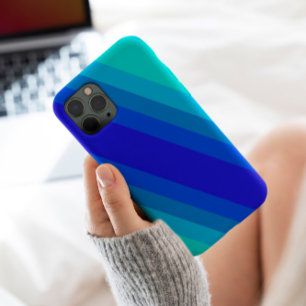 Capa Para iPhone 11 Estética na moda monocromática Blue Stripes