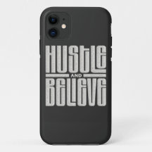 Estilo bordado motivacional Hustle e Acredite