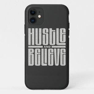 Capa Para iPhone 11 Estilo bordado motivacional Hustle e Acredite