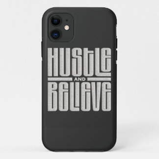Capa Para iPhone 11 Estilo bordado motivacional Hustle e Acredite