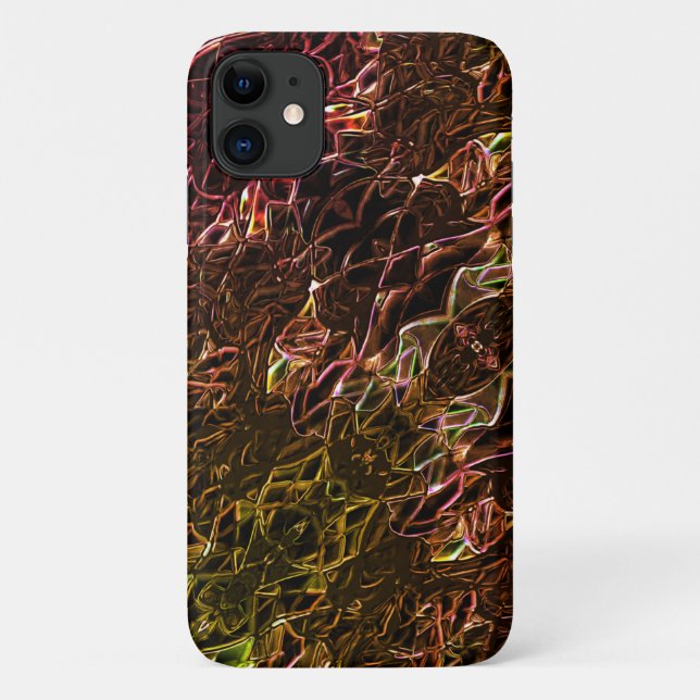 Capa Para iPhone 11 Estilo de espelhamento néon castanho claro com lin (Verso)