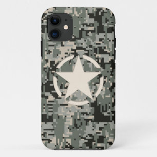 Capa Para iPhone 11 Estilo de Estêncil Estrela Camuflagem Digital Khak