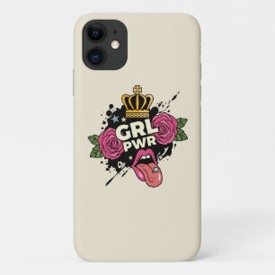 Capa Para iPhone 11 Estilo de Tatuagem de Energia Menina