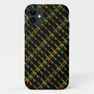 Capa Para iPhone 11 Estilo Militar Gun Camouflage GI Rifle Black