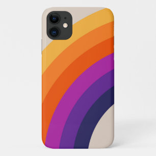 Capa Para iPhone 11 Estilo retrô colorido arte arco-íris