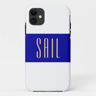 Capa Para iPhone 11 Estirpes Náuticas Reais Azuis Azuis de Lâmpada SAI