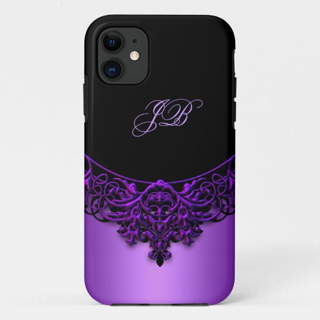 Capa Para iPhone 11 Estojo Case-Mate iPhone 5 Roxo Preto (Verso)