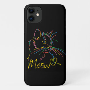 Capa Para iPhone 11 estojo colorido de miau para ipone