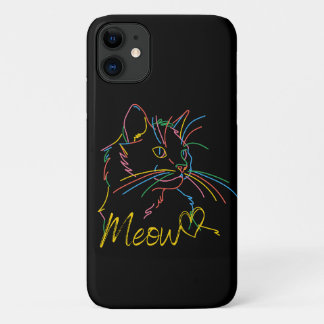 Capa Para iPhone 11 estojo colorido de miau para ipone
