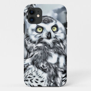 Capa Para iPhone 11 Estojo de Celular Coruja Marcante em Galho de Inve