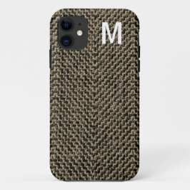 Capa Para iPhone 11 Estojo de iPhone 5 em tweed marrom Monogram
