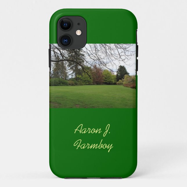 Capa Para iPhone 11 Estojo de iPhone 5 verde de jardim de primavera. (Verso)
