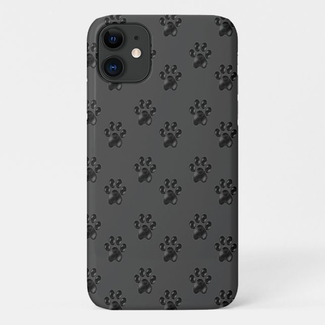 Capa Para iPhone 11 Estojo de iPhone Case-Mate com padrão de pata cinz (Verso)