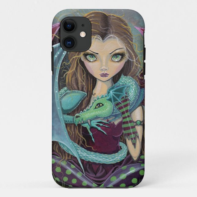 Capa Para iPhone 11 Estojo de iPhone Fada Gótica e Dragão Fofo (Verso)