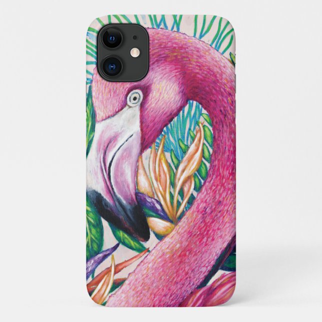 Capa Para iPhone 11 Estojo de IPhone / IPad de Flamingo Rosa Tropical  (Verso)